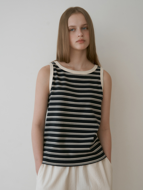 Bask stripe sleeveless (navy)