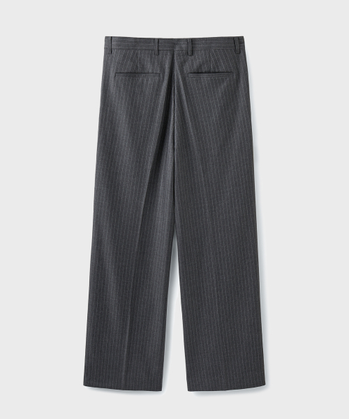 ESSENTIAL WIDE SLACKS [GRAY STRIPE]