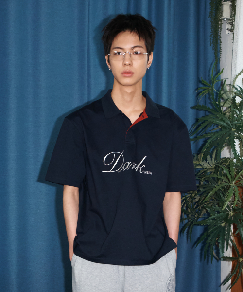 DARKNESS S/SLEEVES POLO [NAVY]