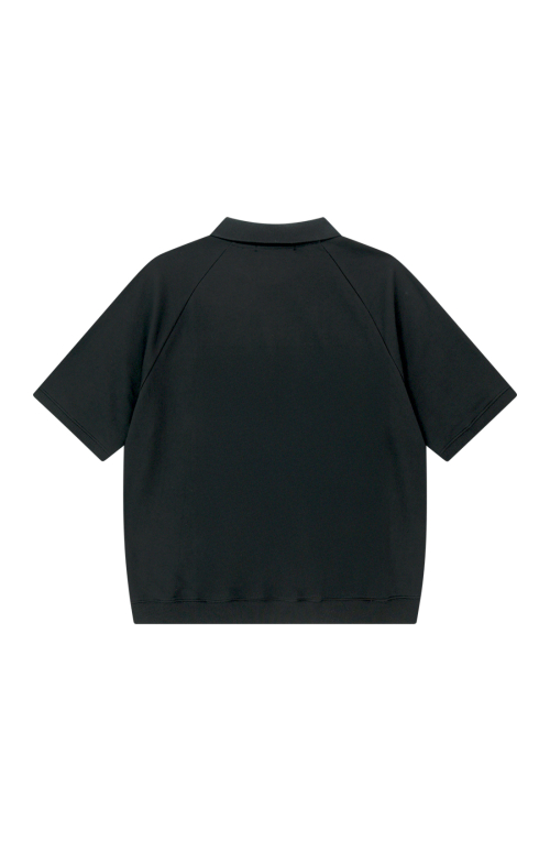 SHORT SLEEVE POLO SWEAT [BLACK]