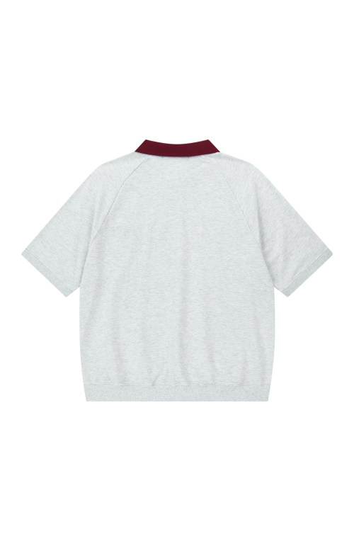 SHORT SLEEVE POLO SWEAT [MEL.GREY]