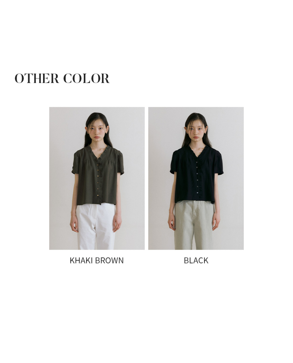 MUSINSA | LINGSEOUL pintuck frill blouse-black