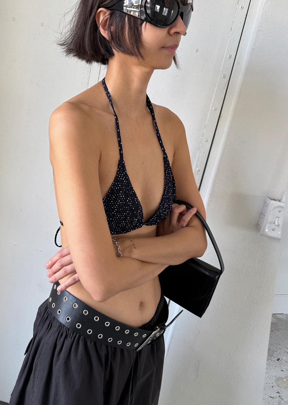 【s/e/o】25SS / SMOCKED DOT TRIANGLE BIKINI SET Smocked Triangle String Bikini Set In ORANGE | ZAFUL 2025