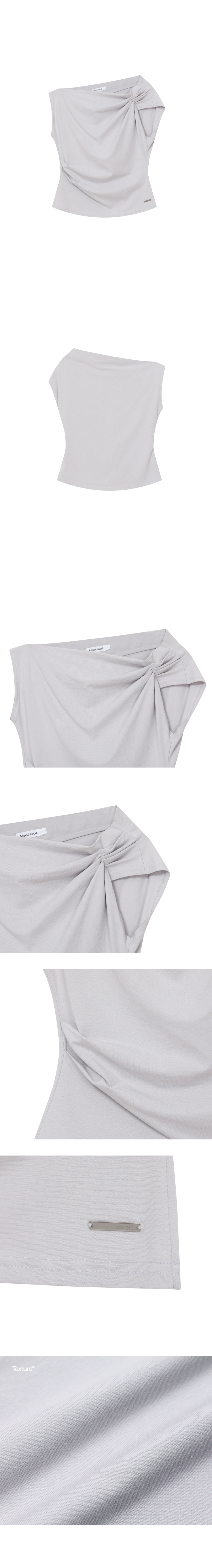 ◆MISEKI SEOUL◆ Slanted sleeveless top DARK GREY MSK252SL07 Slanted sleeveless top GREY - Miseki seoul | 60% - Asian