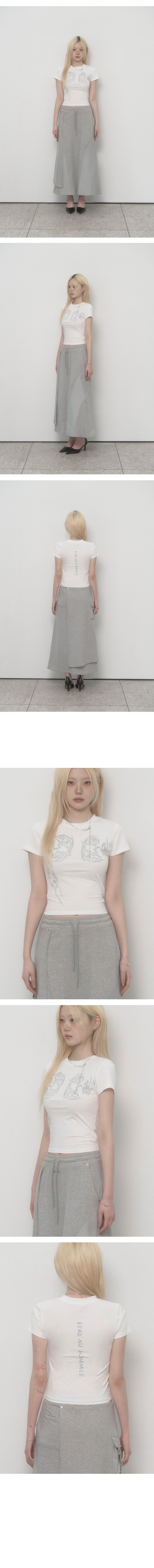 에트오소메(ETRE AU SOMMET) Angel Wing Printed Top (White
