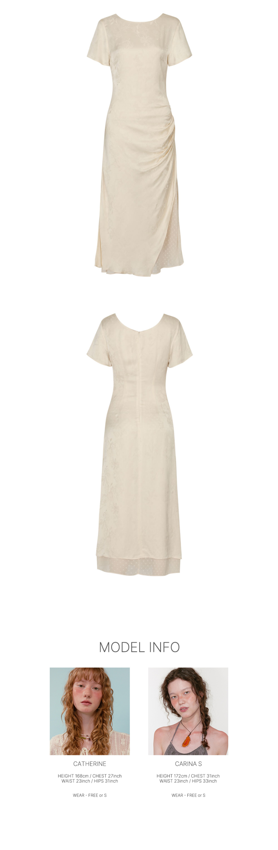 루루서울(LOULOUSEOUL) Drape Half Sleeve Dress (Ivory