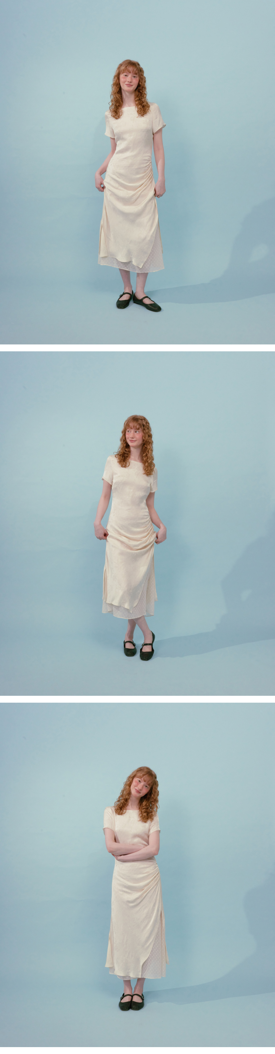 ◆Loulouseoul◆ Drape Half Sleeve Dress Ivory 루루서울(LOULOUSEOUL) Drape Half Sleeve Dress (Ivory