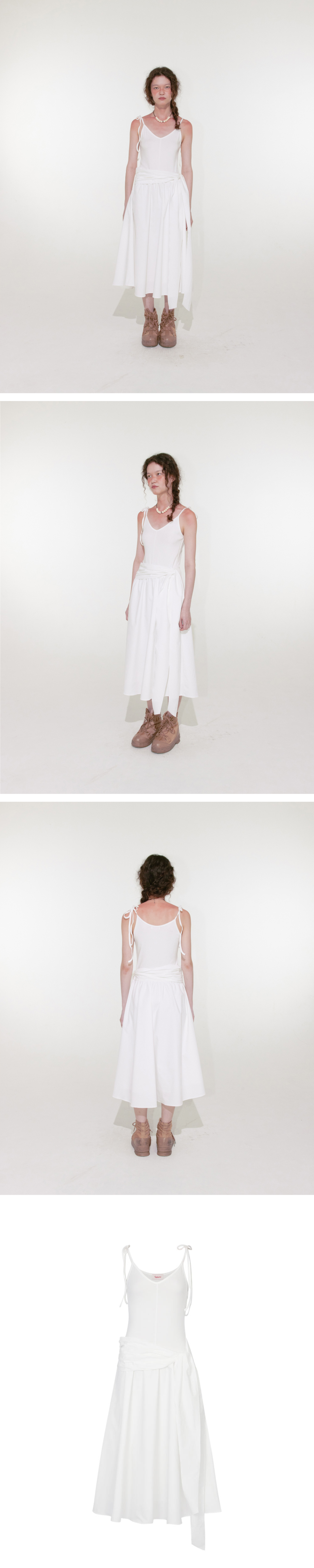【LOULOUSEOUL】Layered Wrap Dress (White) Boohoo ME