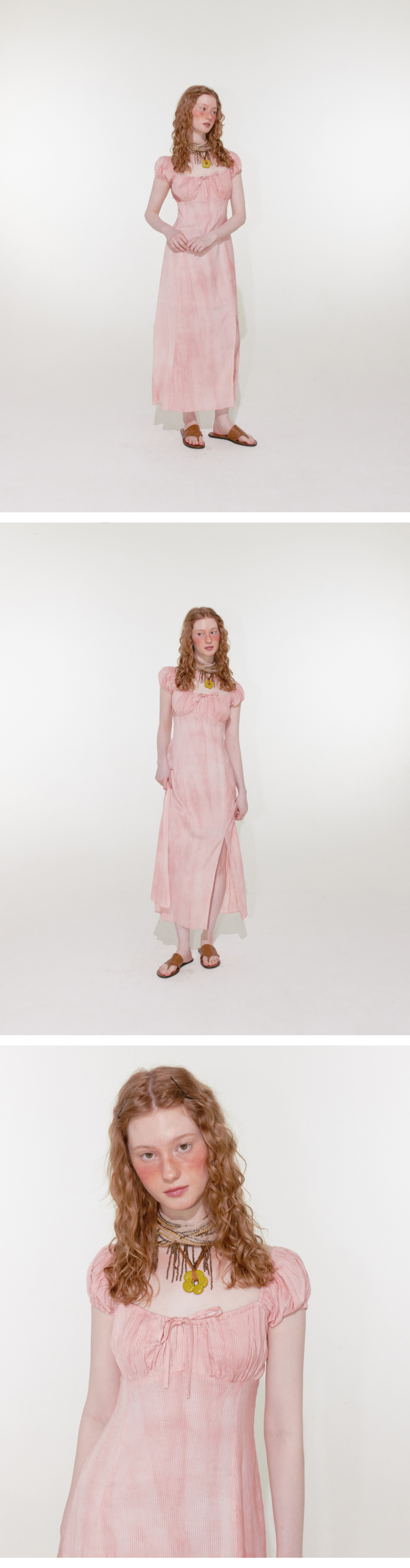 루루서울(LOULOUSEOUL) Cottage Stripe Puff Dress (Pink