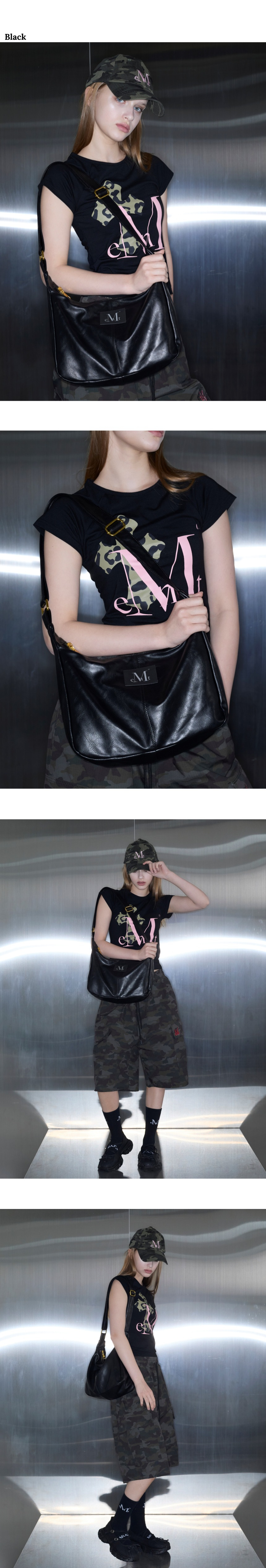 MUSINSA | MUCENT Merin Gold Line Leather Shoulder Bag Unisex