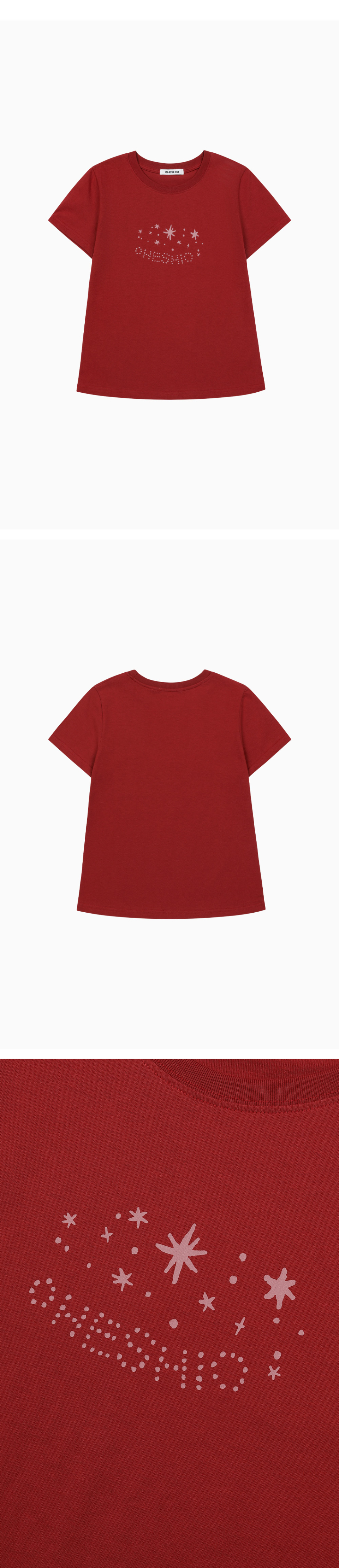 MUSINSA | OHESHIO STAR LOGO T-SHIRT, RED