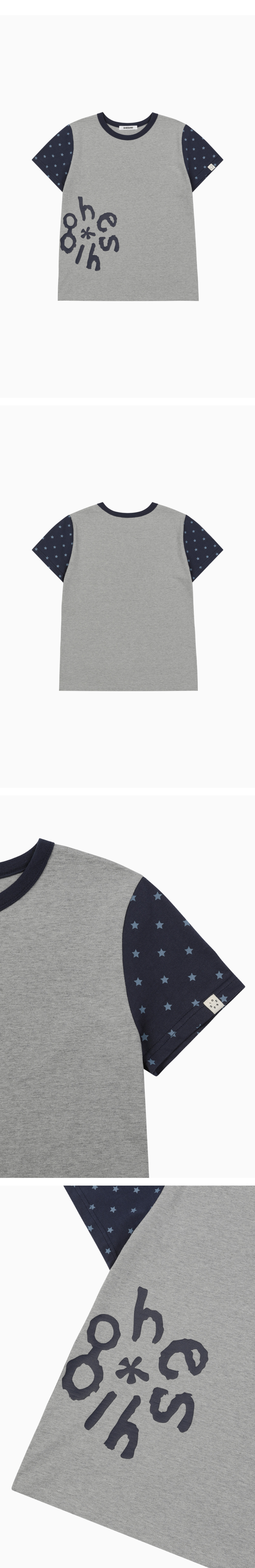 【Oheshio】 STAR TWO TONE T-SHIRT 2色 MUSINSA | OHESHIO STAR TWO TONE T-SHIRT, GRAY