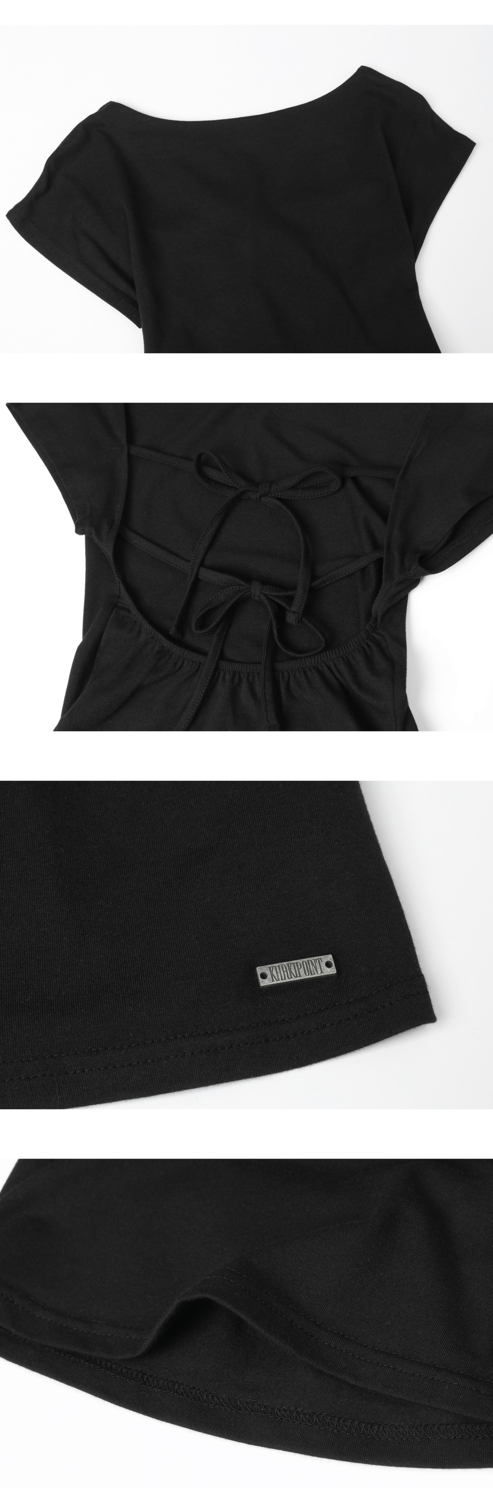 ★KHAKIPOINT/Back Strap T-shirt★ 카키포인트(KHAKIPOINT) Back Strap T-shirt (black) - 사이즈