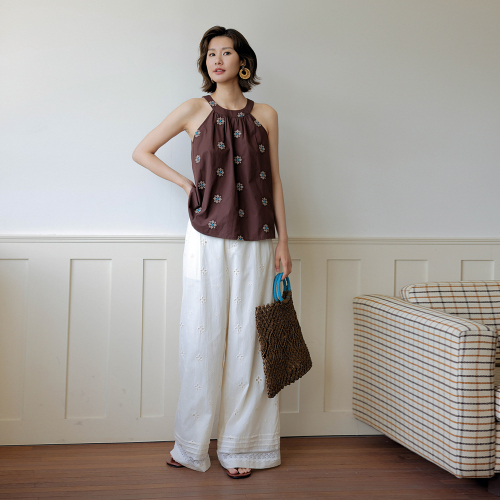 LS_Bohemian ethnic style wide pants