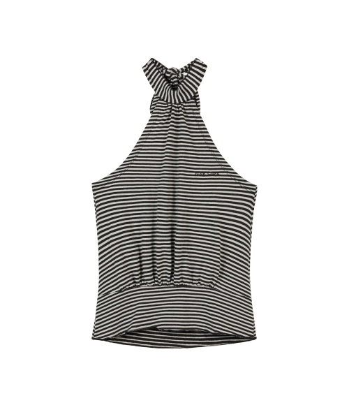Stripe Halter Top - Black