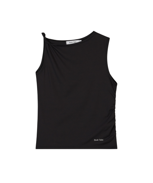 Drop Shoulder Twist Top - Black