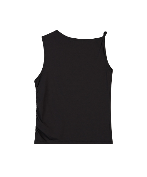 Drop Shoulder Twist Top - Black