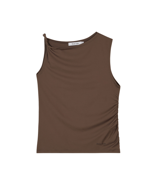 Drop Shoulder Twist Top - Brown