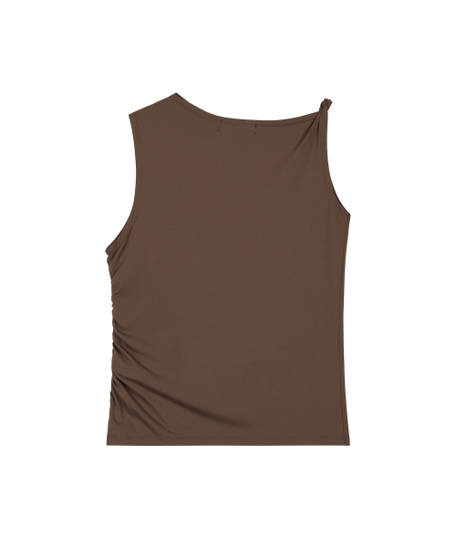 Drop Shoulder Twist Top - Brown