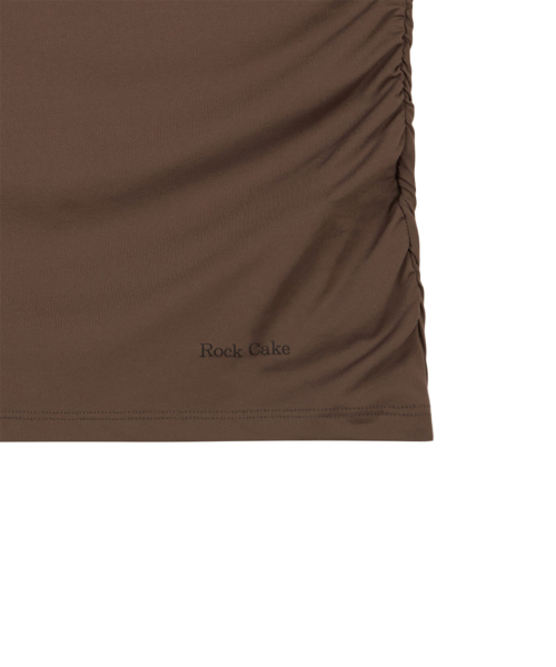 Drop Shoulder Twist Top - Brown