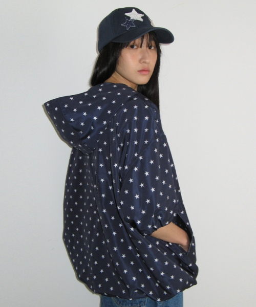 HOODED HALF SLEEVE WINDBREAKER NAVY STAR