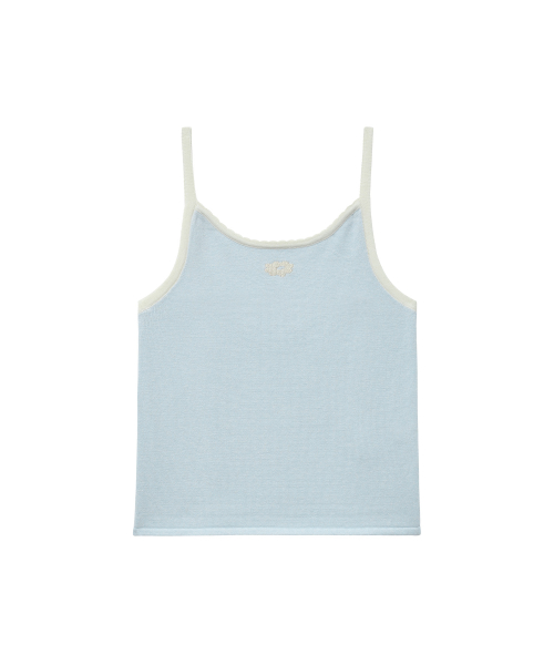 SCALLOP SLEEVELESS KNIT sky blue