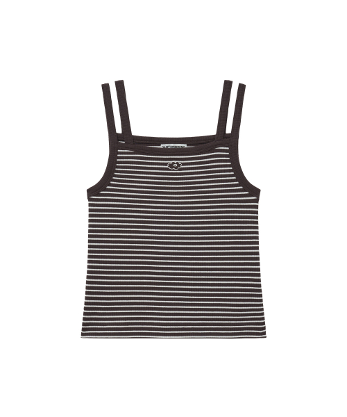 STRAP RIBBED SLEEVELESS brown