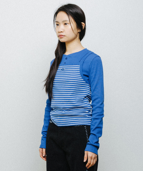 STRAP RIBBED SLEEVELESS blue