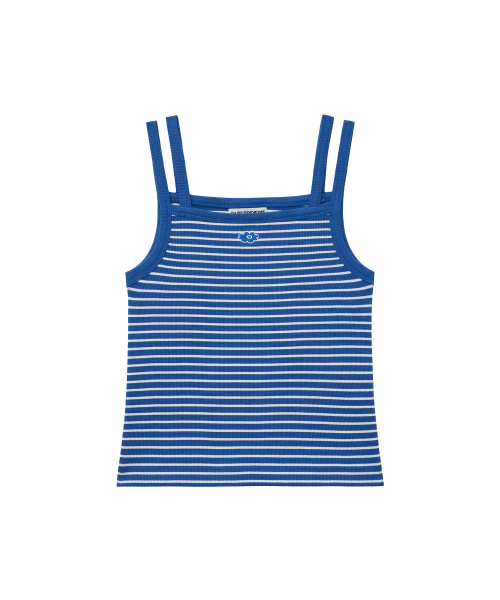 STRAP RIBBED SLEEVELESS blue