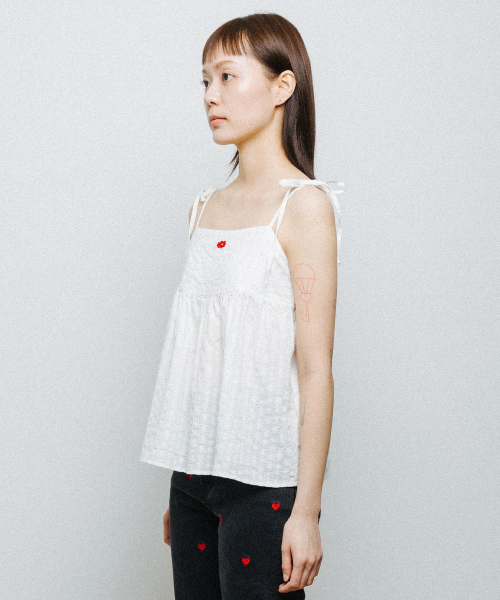 CAMISOLE SHIRRING BLOUSE white