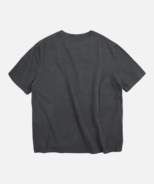 COVER STITCH PIGMENT DYEING TEE _ CHARCOAL
