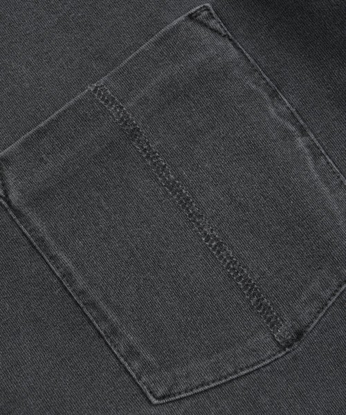 COVER STITCH PIGMENT DYEING TEE _ CHARCOAL