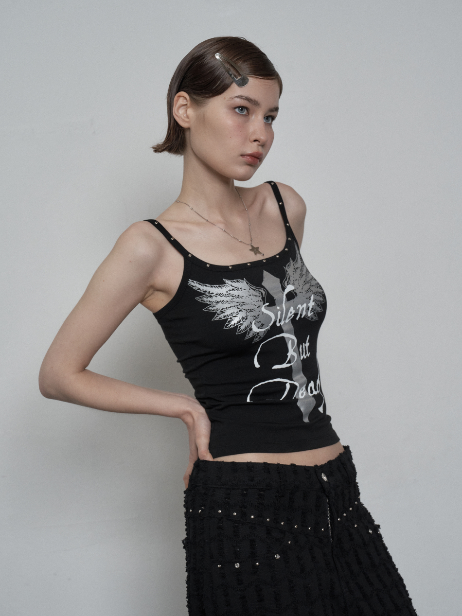 ★SETUP-EXE★CROSS STUDDED SLEEVELESS / BLACK★韓国送料込 SETUP-EXE】STUDDED HEART BELT | OUR BRAND,SETUP-EXE