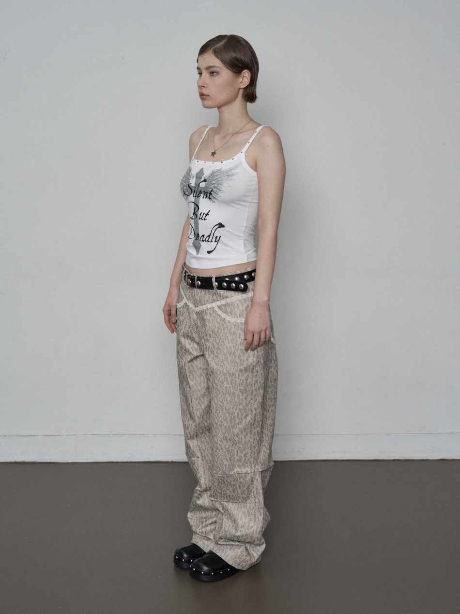MUSINSA公式 | SETUPEXE CROSS STUDDED SLEEVELESS / OFF WHITE