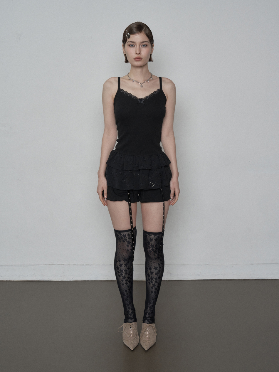 CHIFFON FRILL SLEEVELESS / BLACK | ファッション通販サイト NUGU