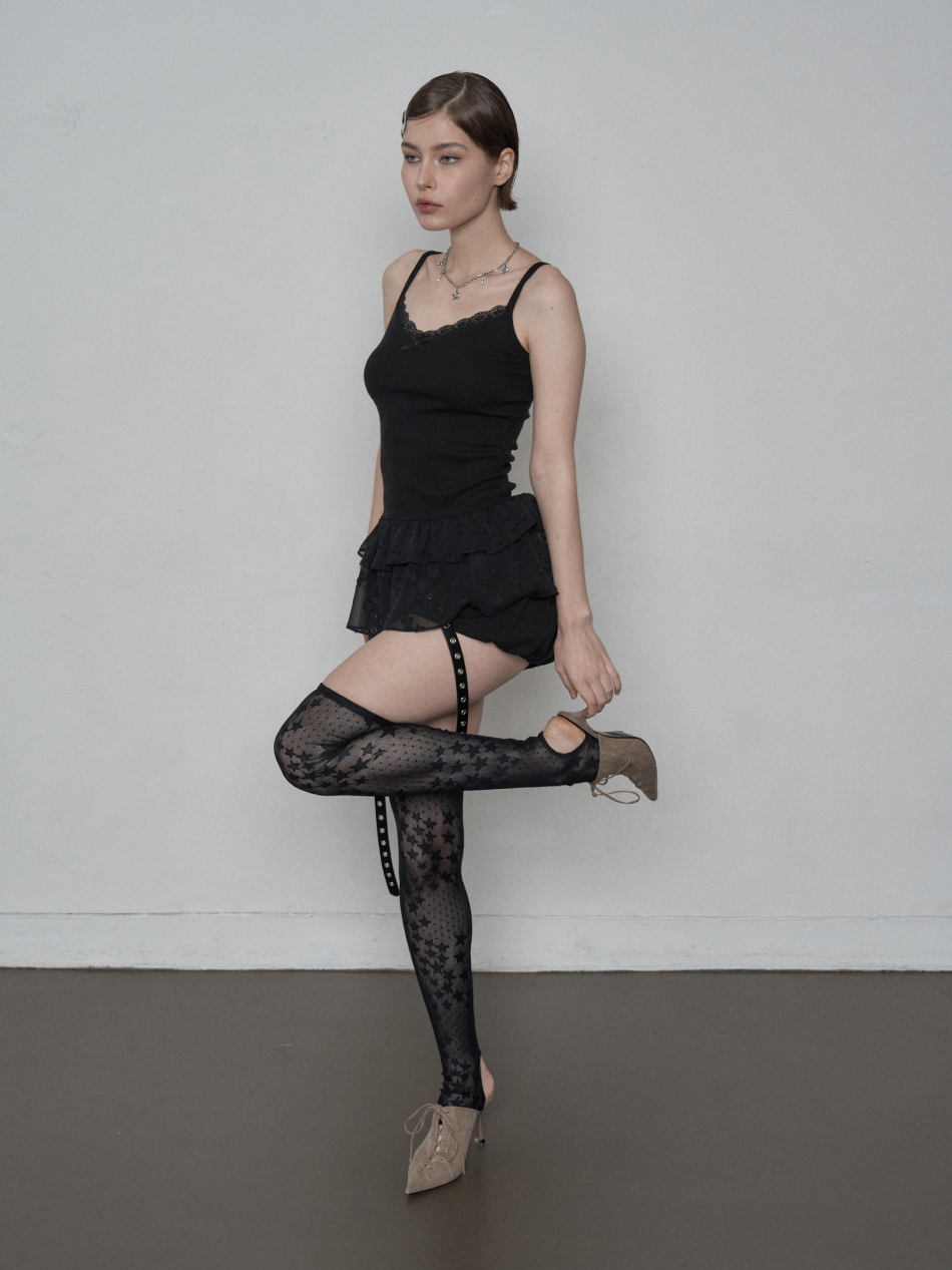 CHIFFON FRILL SLEEVELESS / BLACK | ファッション通販サイト NUGU