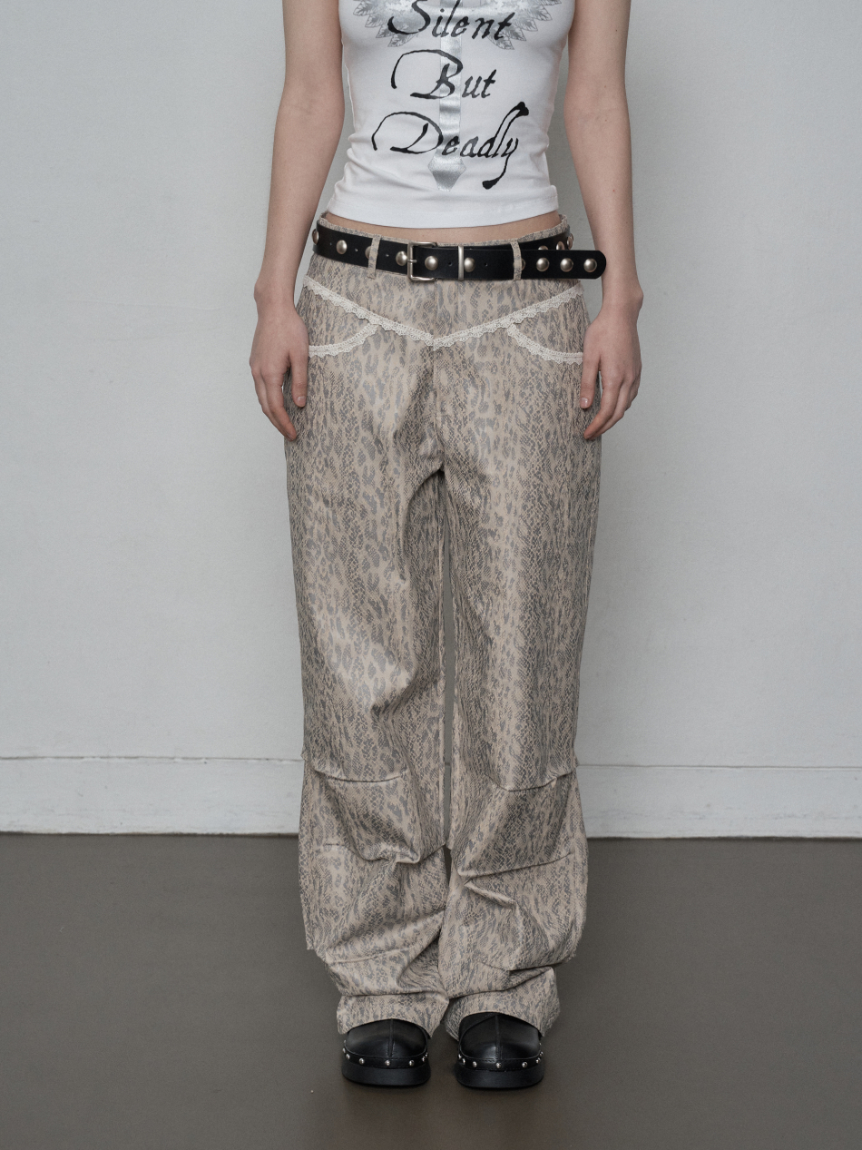 ★SETUP-EXE★PYTHON LACE PANTS / BEIGE★正規品/韓国送料込 PYTHON LACE PANTS / BEIGE - 감도 깊은 취향 셀렉트샵 29CM