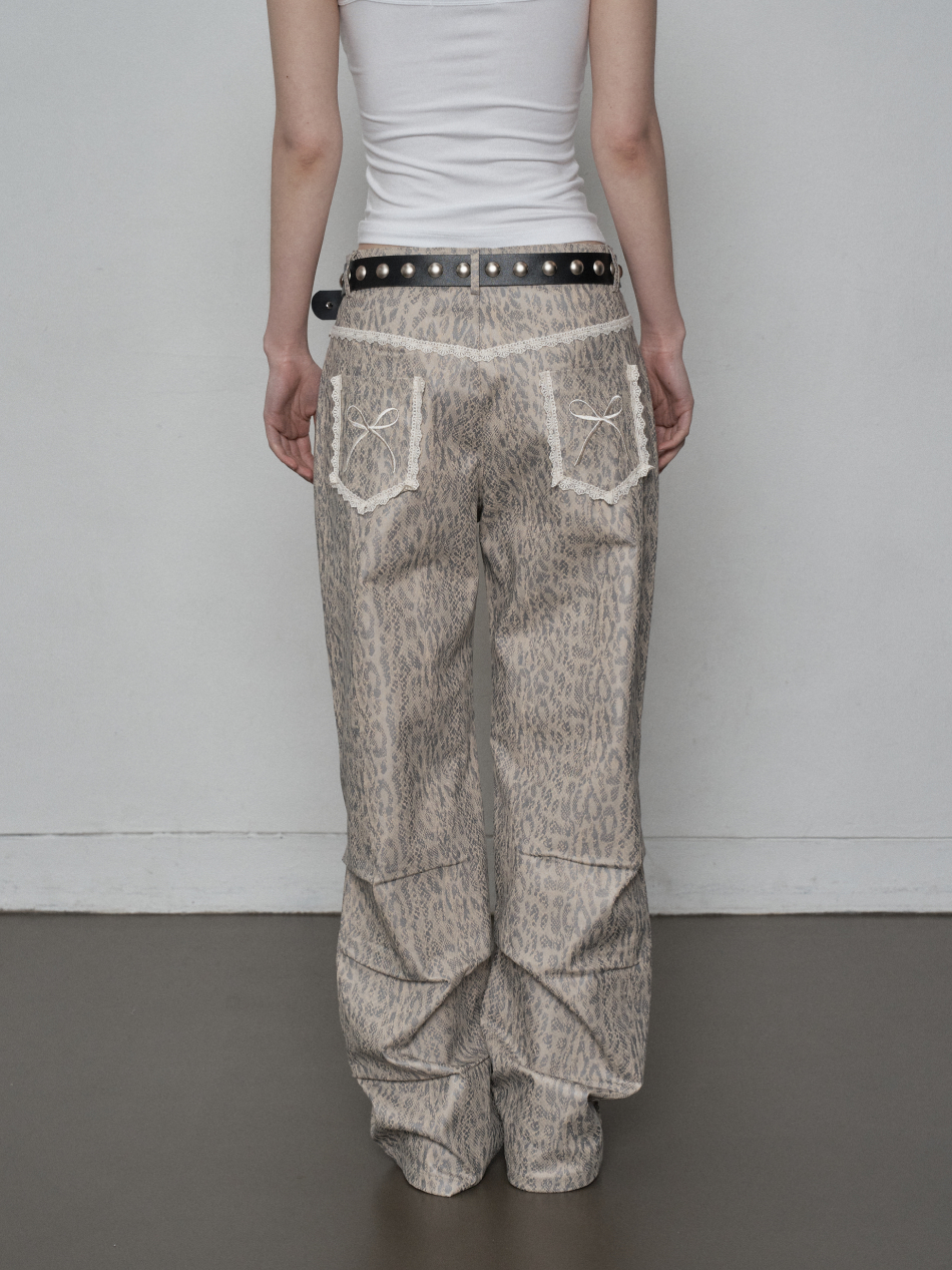 【SETUP-EXE】韓国人気★ (S,M) PYTHON LACE PANTS MUSINSA公式 | SETUPEXE PYTHON LACE PANTS / BEIGE