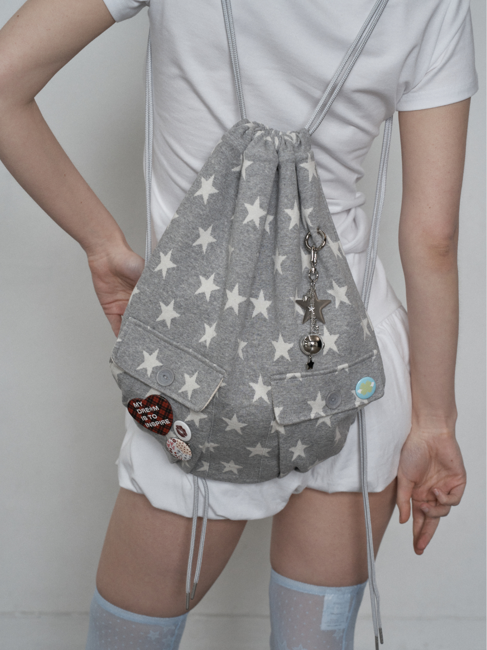 MUSINSA | SETUPEXE STAR POCKET GYM SACK / MELANGE GEY