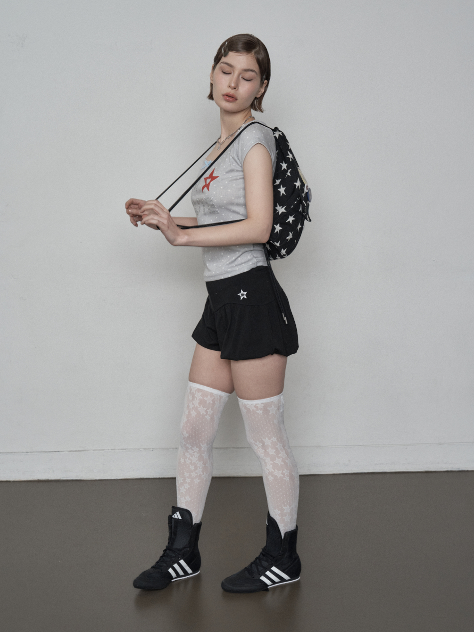 셋업이엑스이(SETUP-EXE) VOLUME SHORT PANTS / BLACK - 사이즈