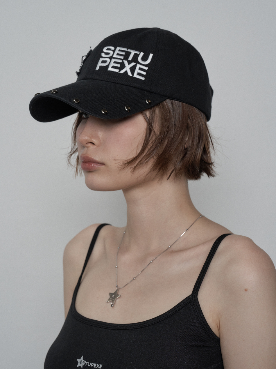 STUDDED LOGO BALL CAP / BLACK | ファッション通販サイト NUGU