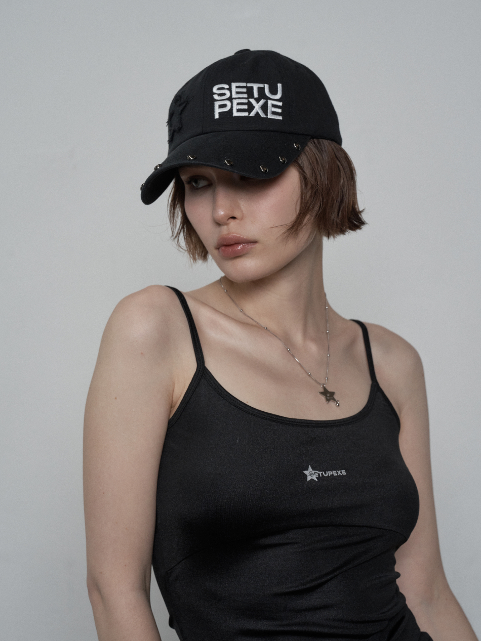STUDDED LOGO BALL CAP / BLACK | ファッション通販サイト NUGU