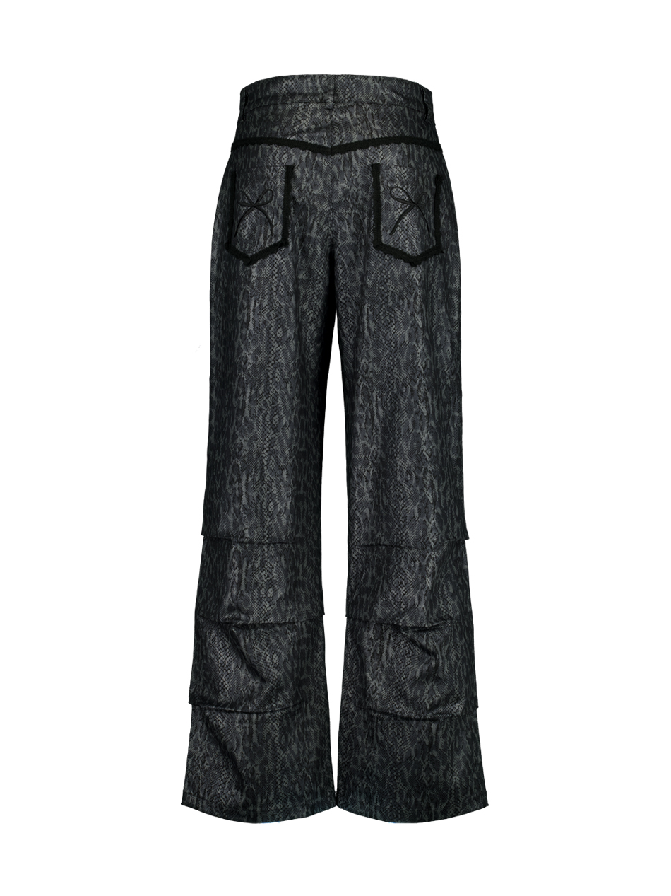 MUSINSA | SETUPEXE PYTHON LACE PANTS / CHARCOAL