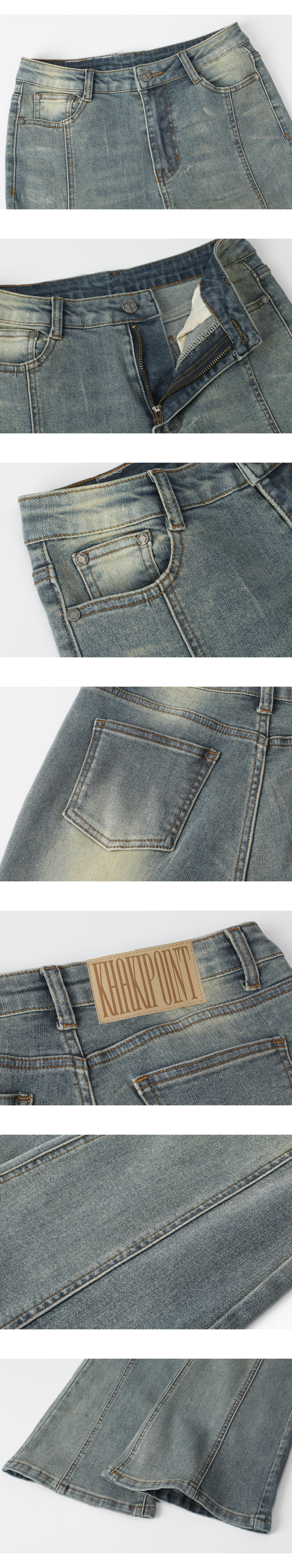 MUSINSA公式 | KHAKIPOINT Washed Bootcut Jeans (blue)
