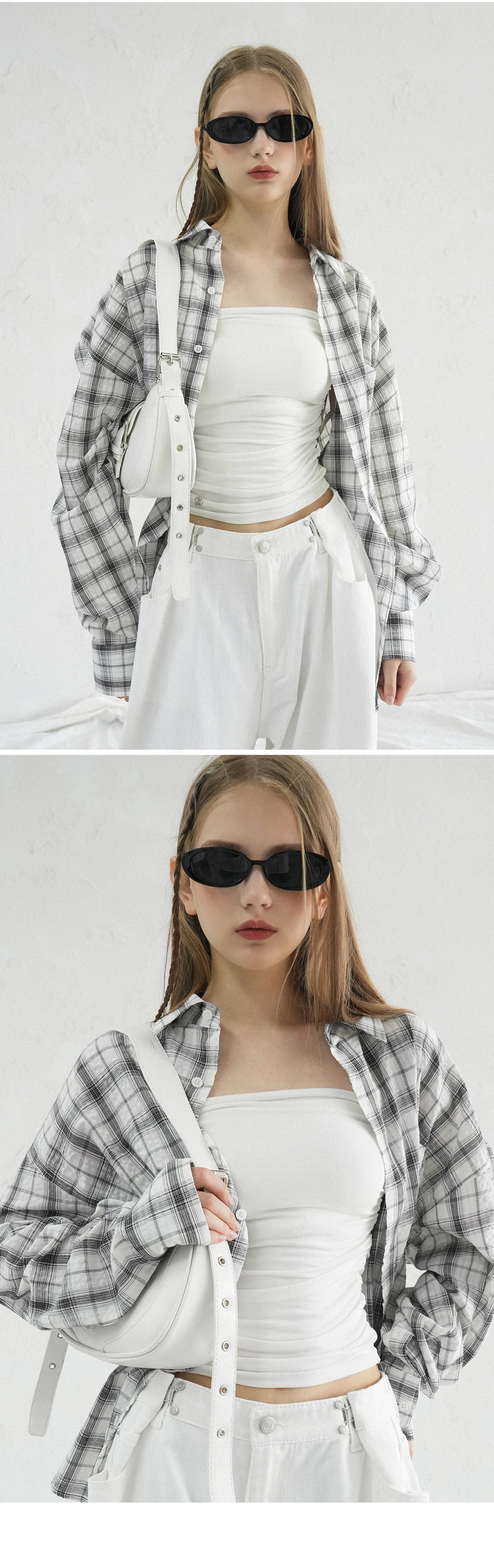 AVANDRESS ♥Smith Overfit Check Shirt/追跡付 MUSINSA | AVANDRESS Smith Overfit Check Shirt BLACK