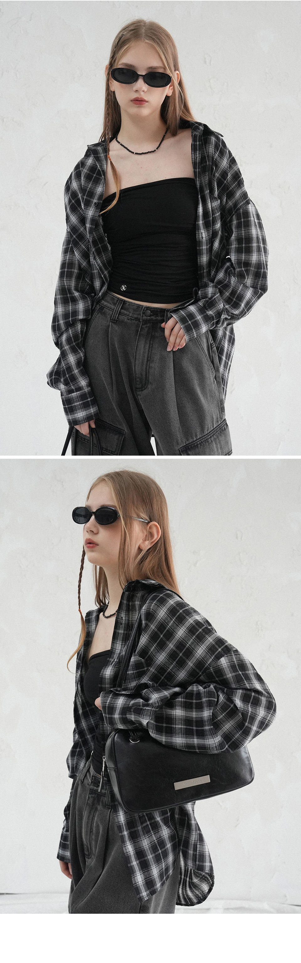 AVANDRESS ■ Smith Overfit Check Shirt MUSINSA | AVANDRESS Smith Overfit Check Shirt BLACK