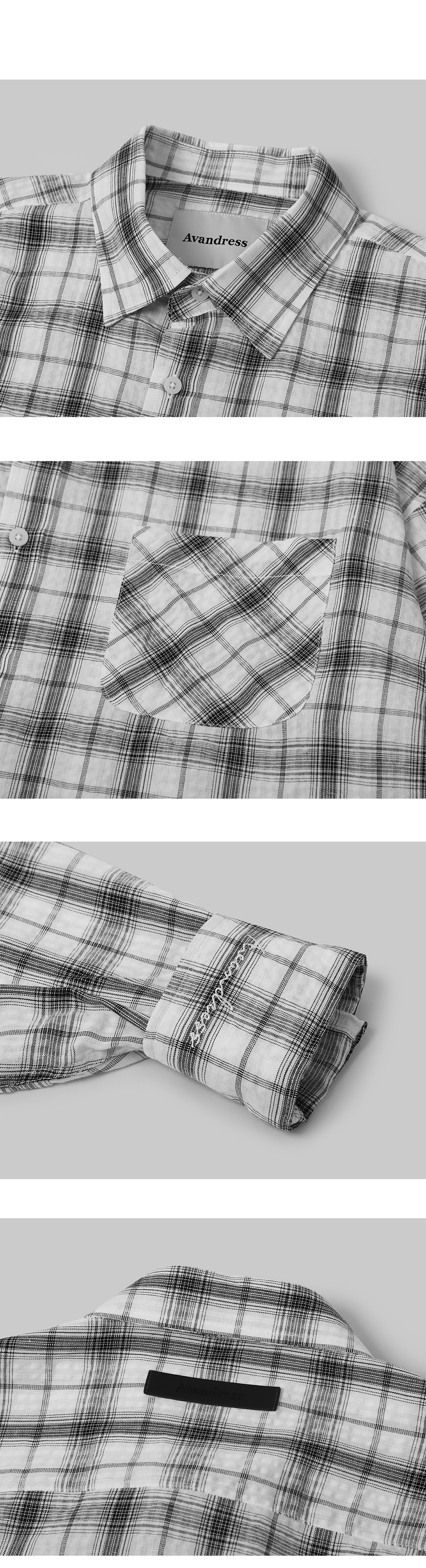 MUSINSA | AVANDRESS Smith Overfit Check Shirt WHITE