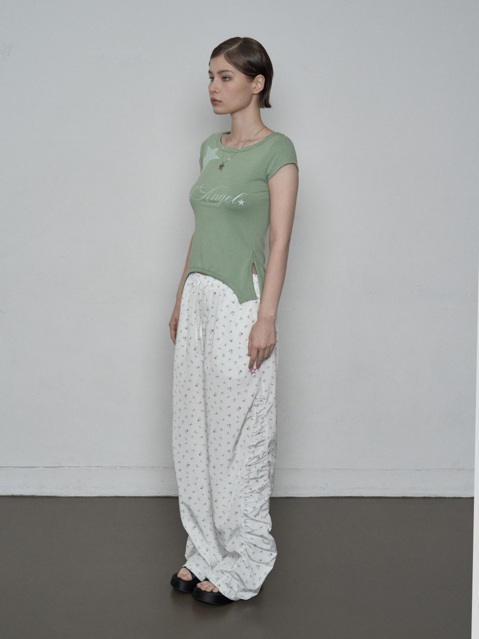 【SETUP-EXE】25ss FLOWER SHIRRING PANTS MUSINSA | SETUPEXE FLOWER SHIRRING PANTS / BLACK