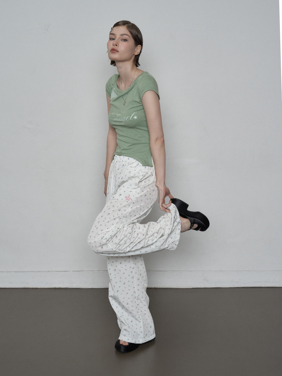 【SETUP-EXE】FLOWER SHIRRING PANTS★25SS MUSINSA | SETUPEXE FLOWER SHIRRING PANTS / BLACK