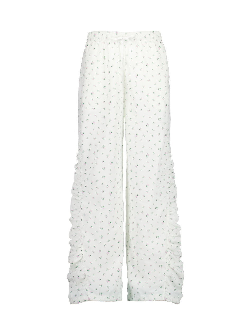 MUSINSA | SETUPEXE FLOWER SHIRRING PANTS / IVORY